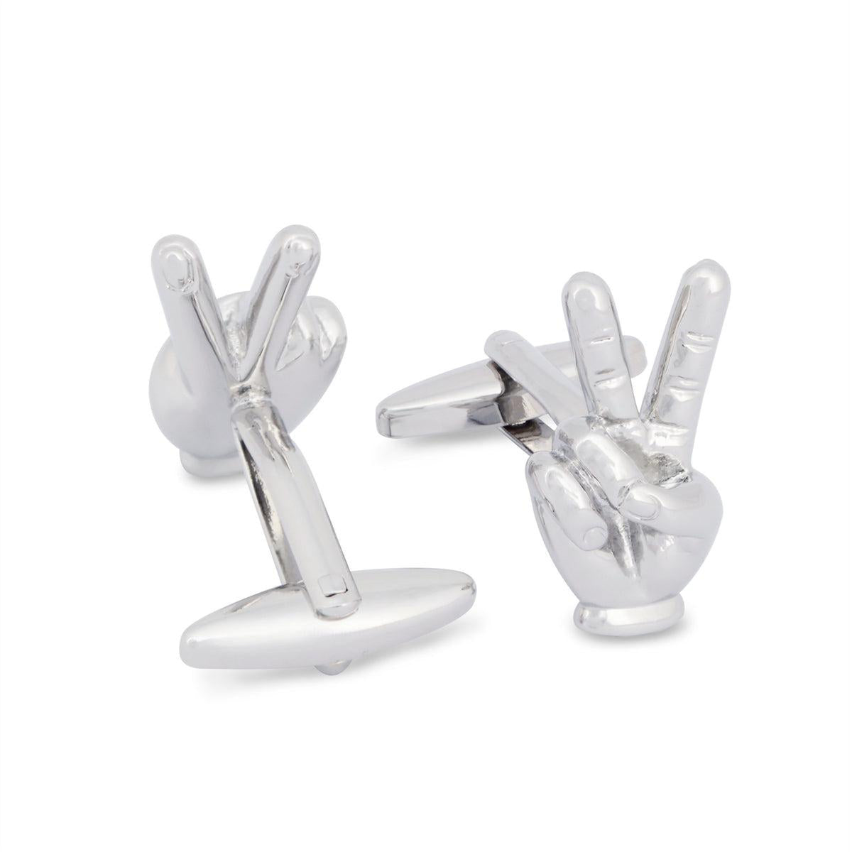 Peace Hand Sign Cufflinks, Victory Hand Sign Cufflinks A5-Cufflinks.com.sg