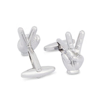 Peace Hand Sign Cufflinks, Victory Hand Sign Cufflinks A5-Cufflinks.com.sg