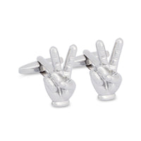 Peace Hand Sign Cufflinks, Victory Hand Sign Cufflinks A5-Cufflinks.com.sg