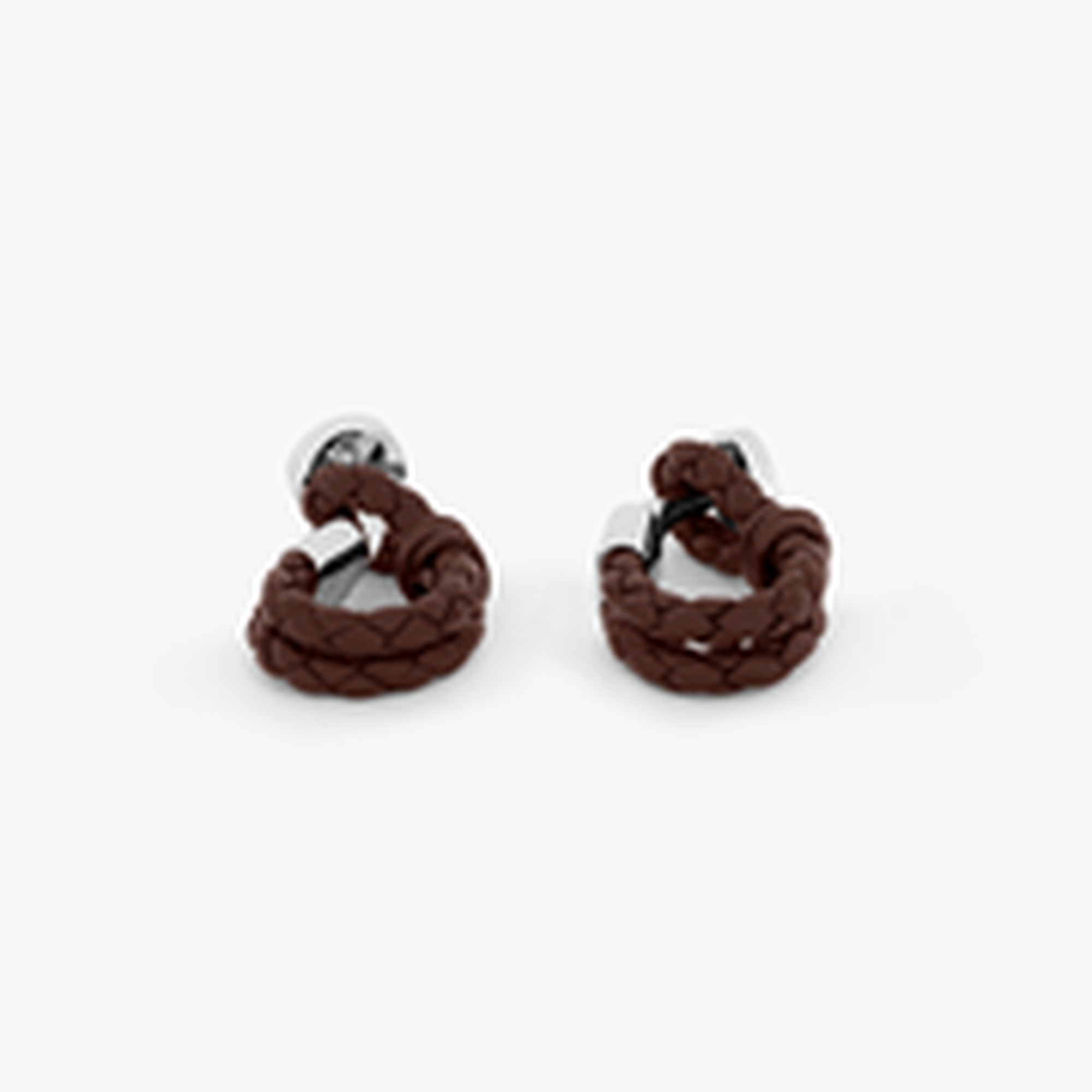 Pelle Wrap Around cufflinks in navy leather with rhodium finish-Cufflinks.com.sg