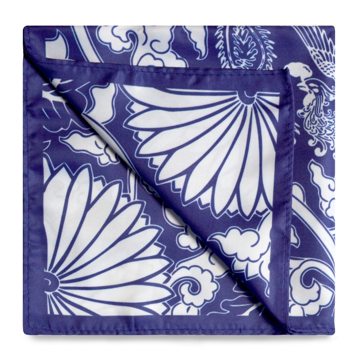 Peranakan Floral Print Pocket Square-Pocket Squares-MarZthomson-Cufflinks.com.sg