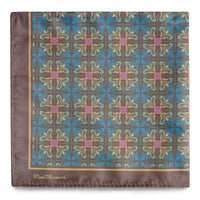 Peranakan Tiles Pocket Square-Pocket Squares-MarZthomson-Brown-Cufflinks.com.sg