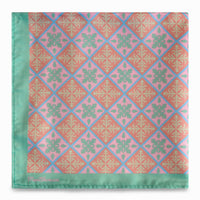 Peranakan Tiles Pocket Square in Pink and Green-Pocket Squares-MarZthomson-Cufflinks.com.sg