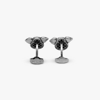 Pig mechanical cufflinks with red Swarovski elements-Cufflinks.com.sg