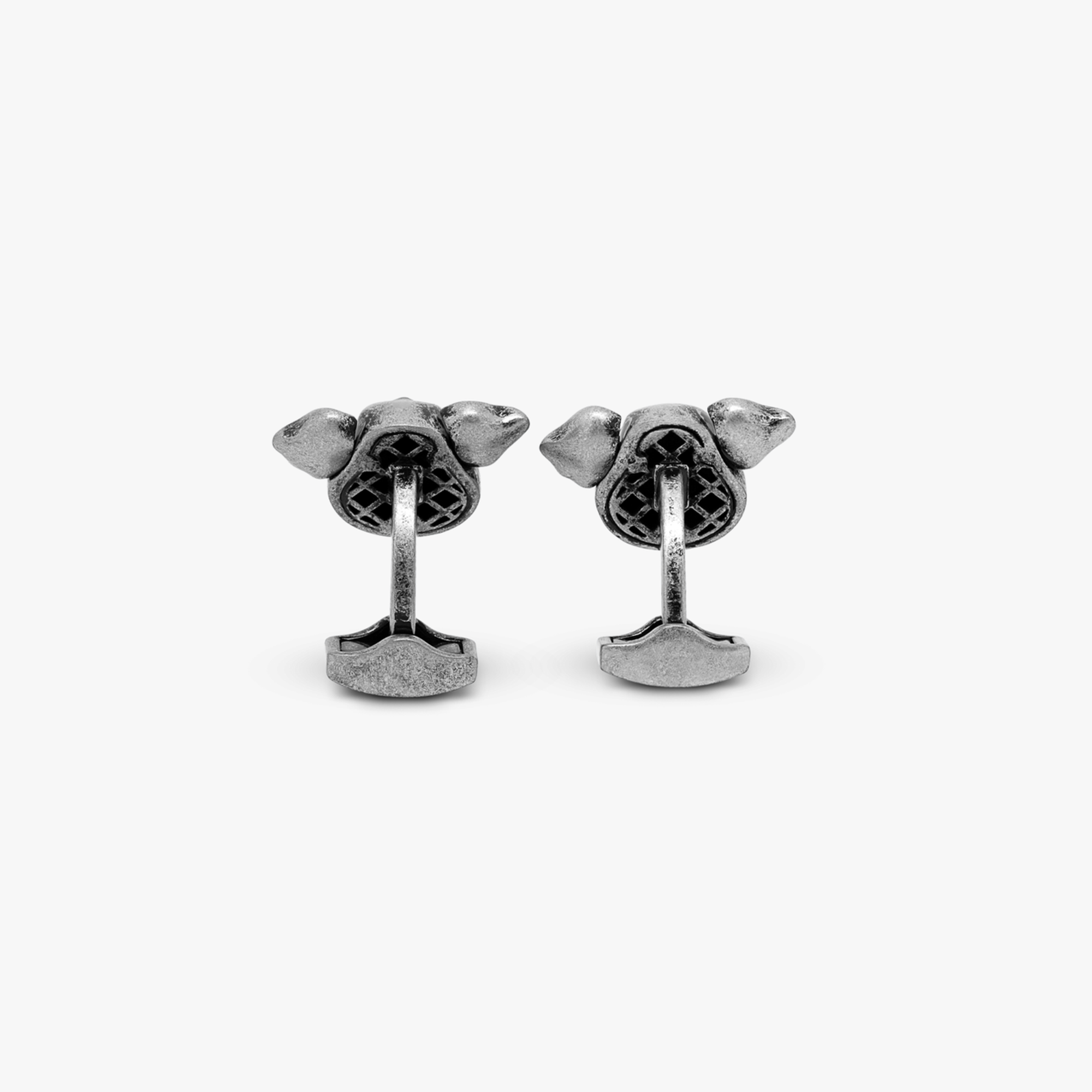 Pig mechanical cufflinks with red Swarovski elements-Cufflinks.com.sg