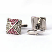 Pink Crystals Cufflinks-Cufflinks.com.sg