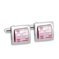 Pink Mother of Pearl Tiles Cufflinks-Cufflinks.com.sg