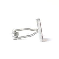 Pink Rectangle Cufflinks with Silver Floral Details F-Cufflinks.com.sg