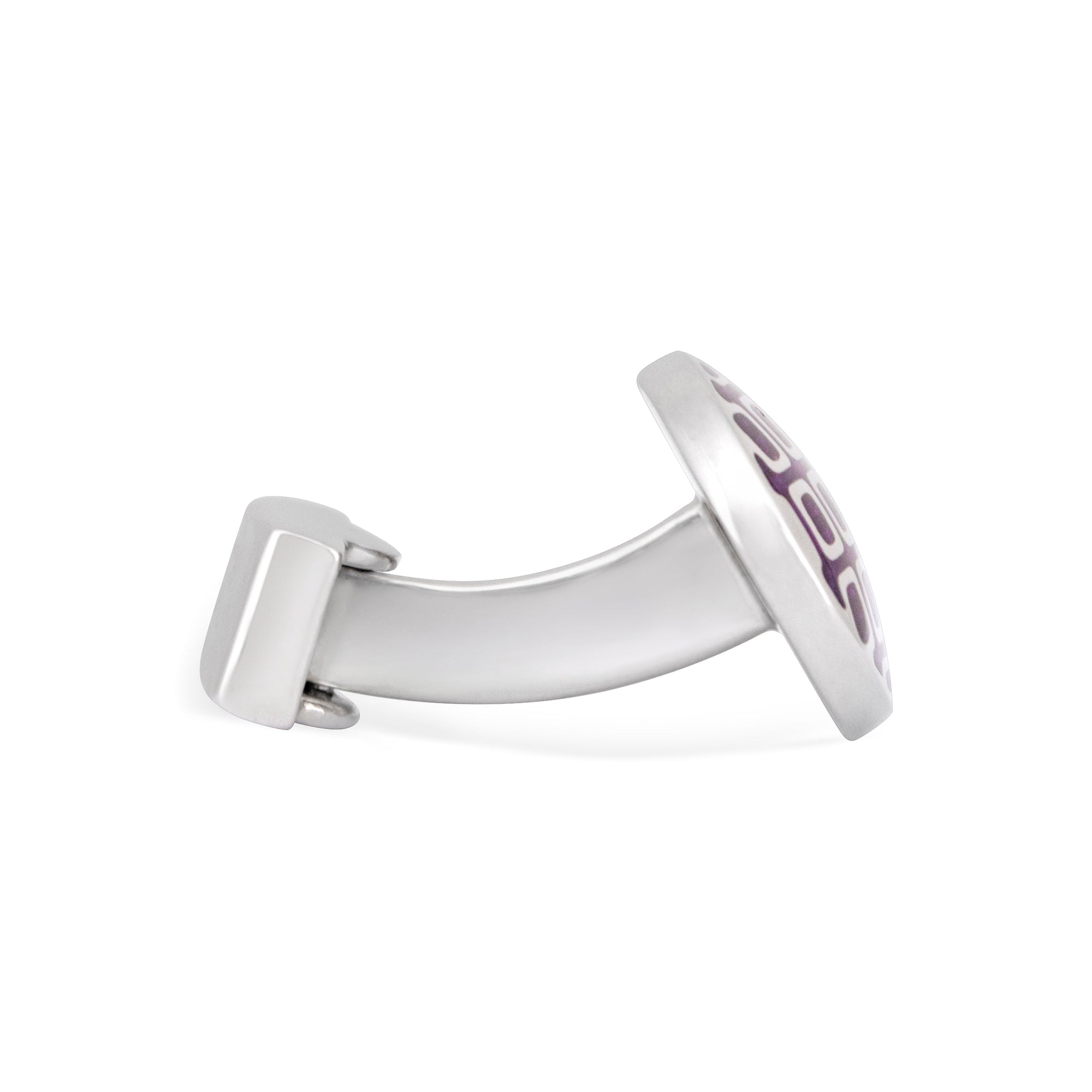 Purple Oval with Rectangle Grid Pattern Cufflinks F-Cufflinks.com.sg