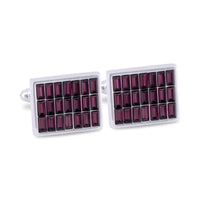 Purple Rectangle Crystal Cufflinks-Cufflinks.com.sg
