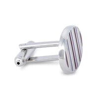 Purple Striped Cufflinks-Cufflinks.com.sg