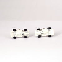 Racing Car Cufflinks, Red white and Silver M-Cufflinks.com.sg