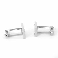 Rectangle Cufflinks with 2 Crystals-Crystal Cufflinks-MarZthomson-Cufflinks.com.sg