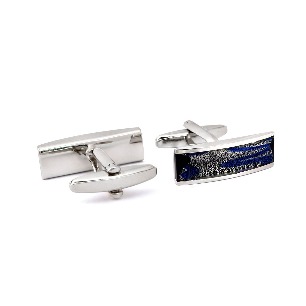 Rectangle Dichroic Fused Glass Cufflinks-Cufflinks.com.sg