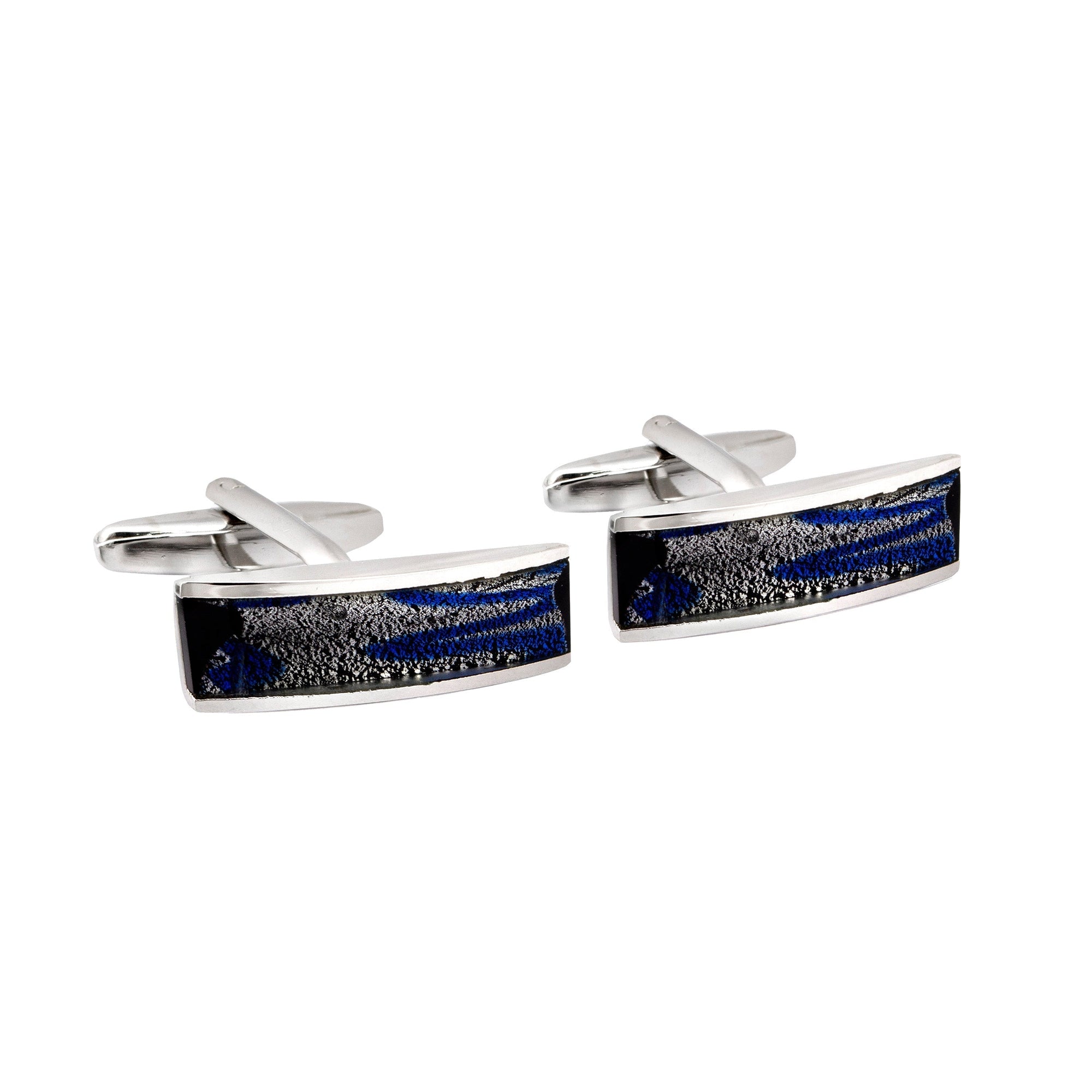 Rectangle Dichroic Fused Glass Cufflinks-Cufflinks.com.sg