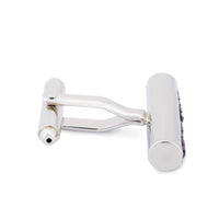 Rectangle Purple Crystal Cufflinks-Cufflinks.com.sg