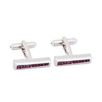 Rectangle Purple Crystal Cufflinks-Cufflinks.com.sg