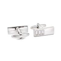 Rectangle Triple Clear Cubic Crystal CufflinksA11-Cufflinks.com.sg