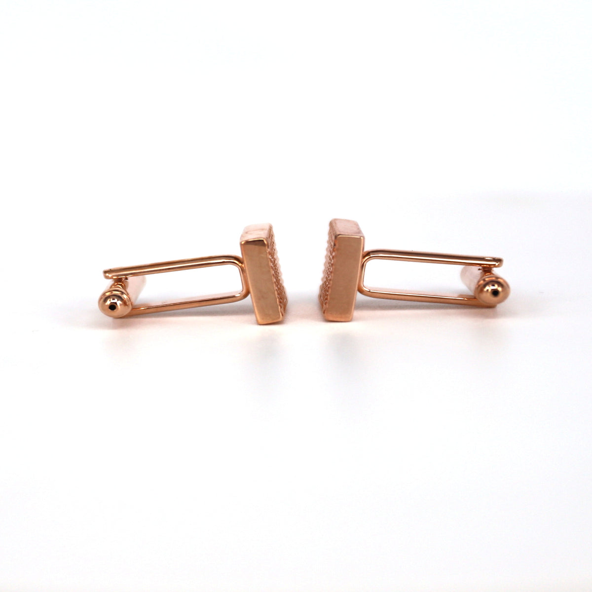Rose Gold Textured Square Cufflinks-Cufflinks.com.sg