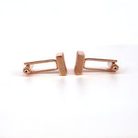 Rose Gold Textured Square Cufflinks-Cufflinks.com.sg