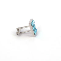 Round Crystals Cufflinks - Pink and Torquise F/M-Cufflinks.com.sg