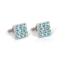 Round Crystals Cufflinks - Pink and Torquise F/M-Cufflinks.com.sg