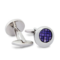 Round Off-Centre Purple Cufflinks A9-Cufflinks.com.sg
