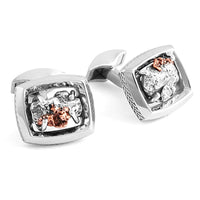 Signature Copper Nuggets Silver Cufflinks - Limited Edition-Cufflinks.com.sg