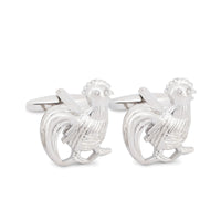 Silver Rooster Cufflinks-Cufflinks.com.sg