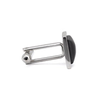 Simple Square Grey Fibre Optic Glass Cufflinks-Classic Cufflinks-MarZthomson-Cufflinks.com.sg