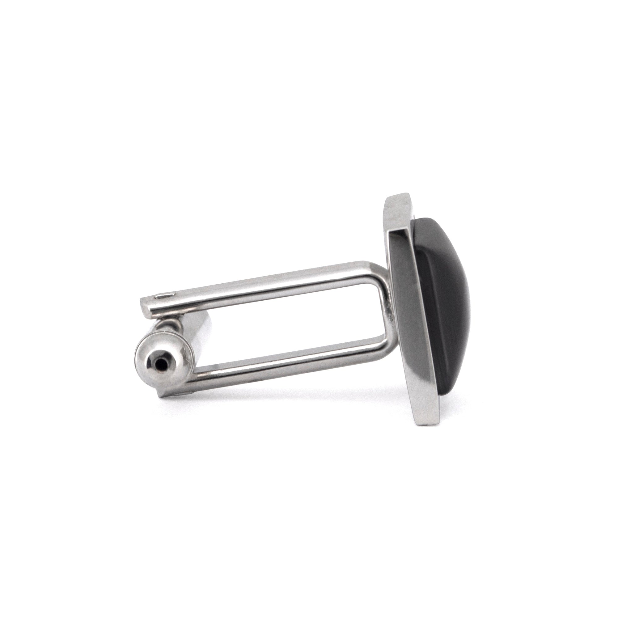 Simple Square Grey Fibre Optic Glass Cufflinks-Classic Cufflinks-MarZthomson-Cufflinks.com.sg
