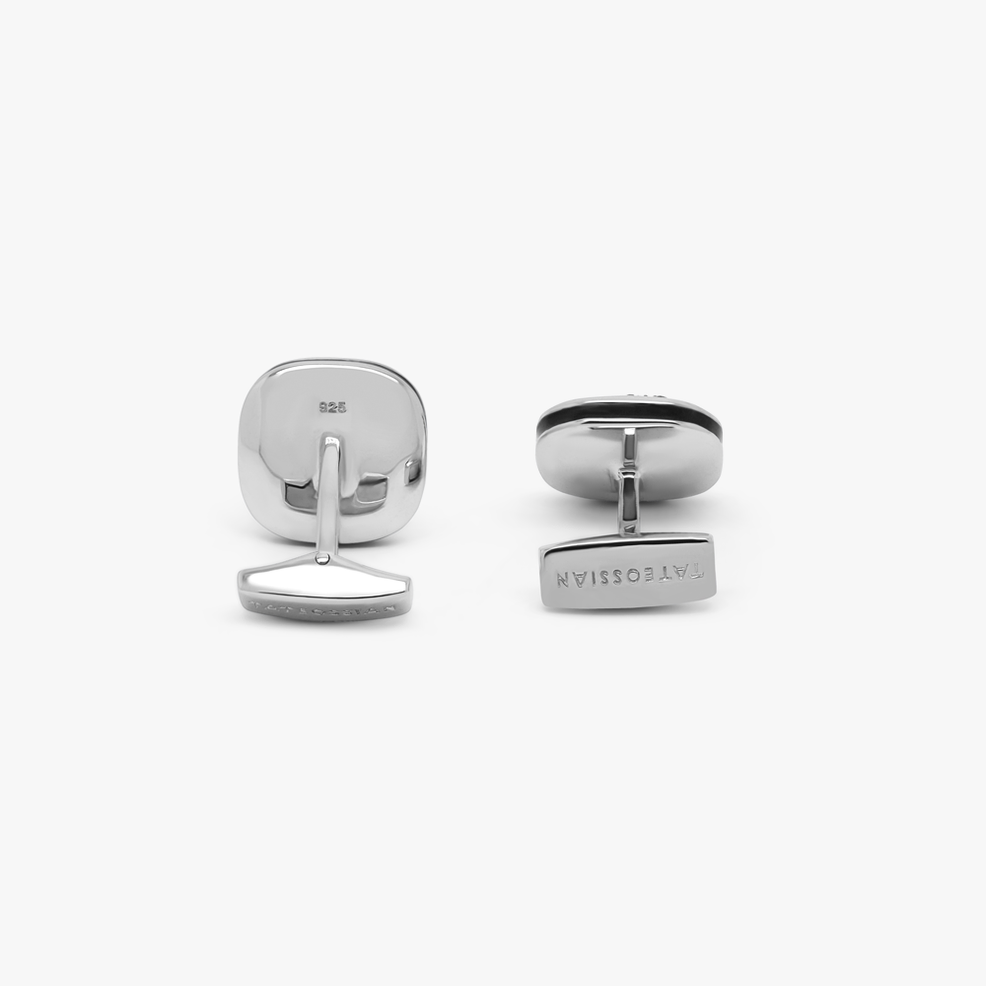 Slate Pyrite stud set in sterling silver-Cufflinks.com.sg