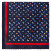 Small Paisley Design Pocket Square-Pocket Squares-MarZthomson-Navy-Cufflinks.com.sg