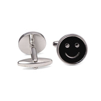 Smiley Cufflinks in Black M-Cufflinks.com.sg