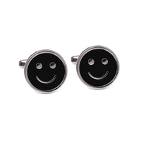 Smiley Cufflinks in Black M-Cufflinks.com.sg