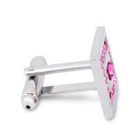 Square Pink Crystals Cufflinks M-Cufflinks.com.sg