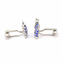 Terrier Blue Crystal Cufflinks-Animal and Nature Cufflinks-MarZthomson-Cufflinks.com.sg