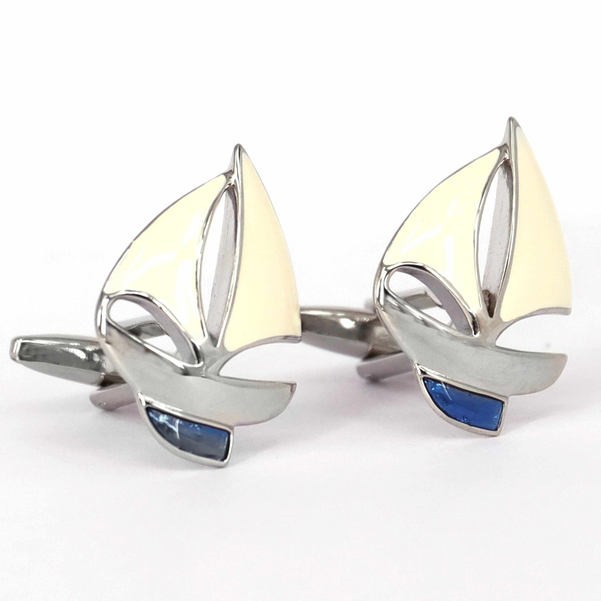 The Sail Boat Cufflinks-sport Cufflinks-MarZthomson-Cufflinks.com.sg