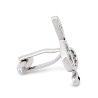 Treble Clef Cufflink in Silver and Blue Crystal M-Cufflinks.com.sg