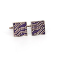 Wave Motif Square Cufflinks-Cufflinks.com.sg