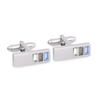 White, Grey and Blue Cubic Crystal CufflinksA11-Cufflinks.com.sg