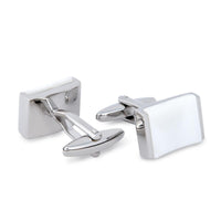 White Mother of Pearl Cufflinks-Cufflinks.com.sg