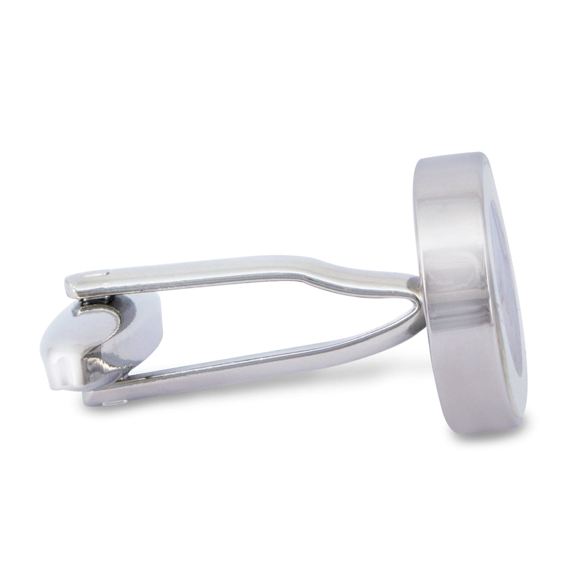 White Mother-of-Pearl with Pink Dot Cufflinks-Classic Cufflinks-MarZthomson-Cufflinks.com.sg