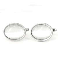 Oval White fiber optic Cufflinks (Online Exclusive)