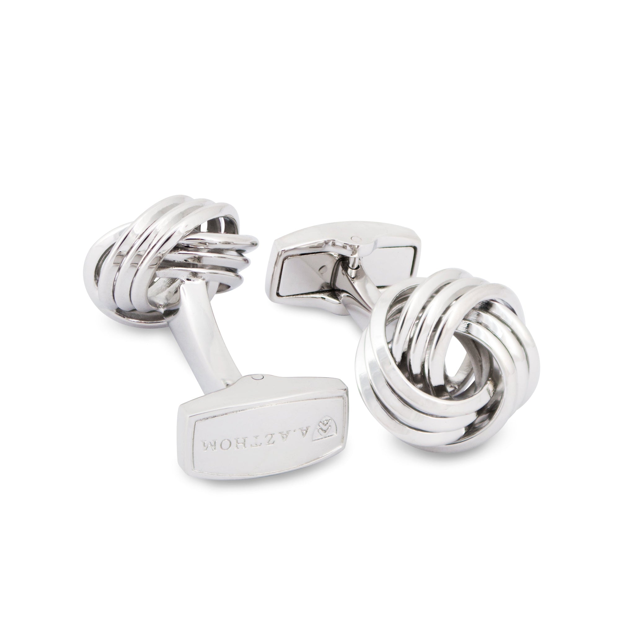 Wire Knot Rhodium-plated Cufflinks-Cufflinks.com.sg
