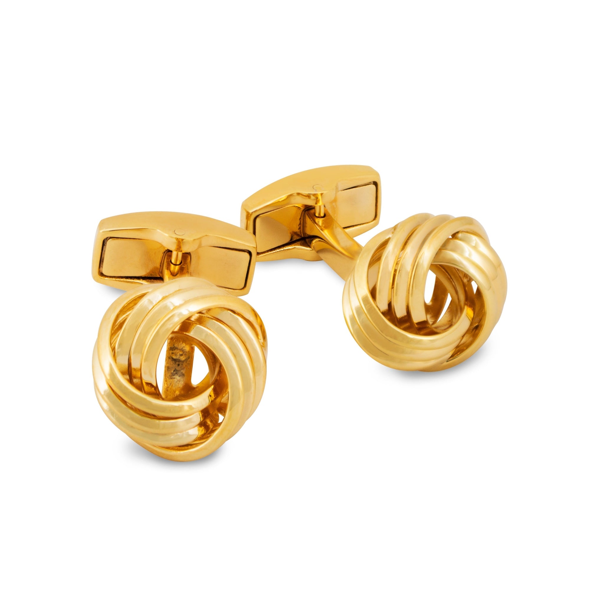 Wire Knot Yellow Gold-tone Cufflinks-Cufflinks.com.sg
