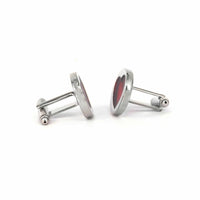Love + Red heart Cufflinks-Cufflinks.com.sg